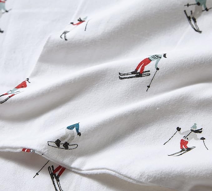 Eddie Bauer - Full Sheets, Cotton Flannel Bedding Set, Brushed for Extra Softness, Cozy Home Decor (Ski Slope, Full)