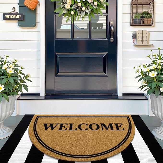 OLANLY Half Circle Front Door Mat, Low Profile Doormat, Stain and Fade Resistant - Image 7