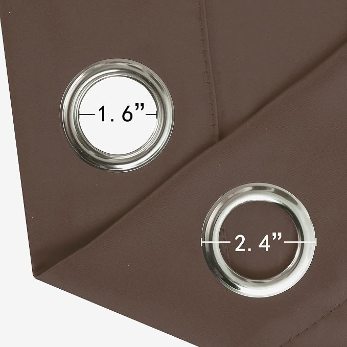 Chocolate Thermal Blackout Curtains/42 x 84 Inch/Set of 2 Panels Room Darkening - Image 6