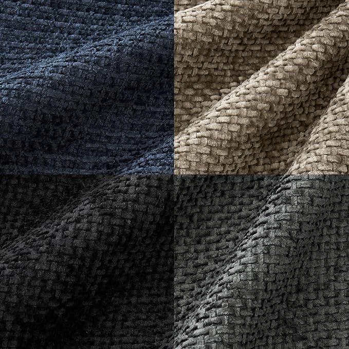 MIULEE Soft Decorative Chenille Pillow Covers Navy Grey 20x20 Pack of 4 | - Image 2