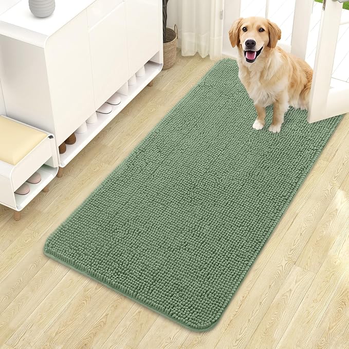 OLANLY Dog Door Mat for Muddy Paws 44x24, Super Absorbent Chenille Mud Mat | by OLANLY