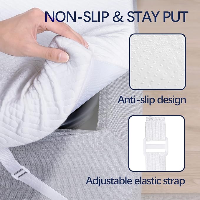 VALUXE 4 Inch Gel Memory Foam Mattress Topper California King Size High Density Cooling Pad Pressure Relief Bed Topper (with Removable & Washable Bamboo Cover)