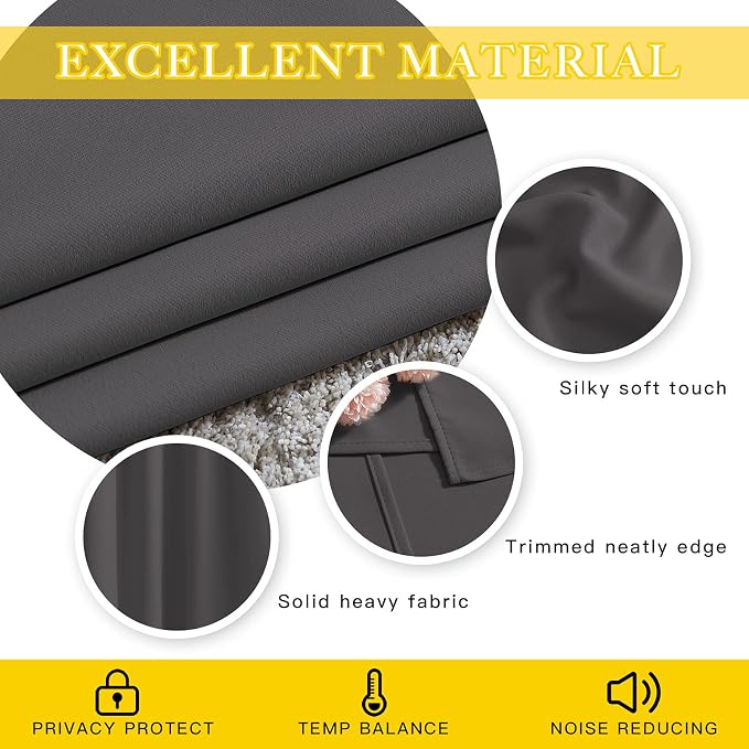 NICETOWN Sliding Glass Door Curtain Drape, Grommet Thermal Insulated Blackout - Image 4