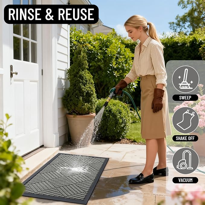 OLANLY Front Door Mat Outside Entrance 35x23, Waterproof Heavy-Duty Doormat | - Image 8