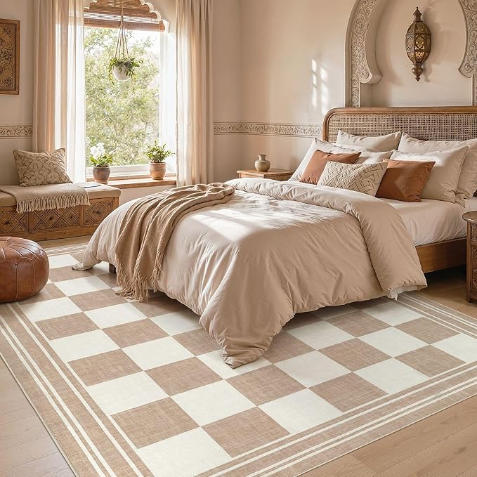 cotiled Boho 8x10 Area Rugs for Living Room: Large Moroccan Washable Rug | - Image 4