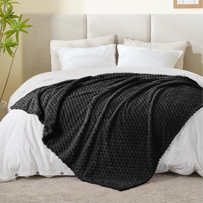 BEDELITE Black Queen Blanket for Bed, Soft Cozy Gifts for Women, 90 * 90 | 3D - Image 5