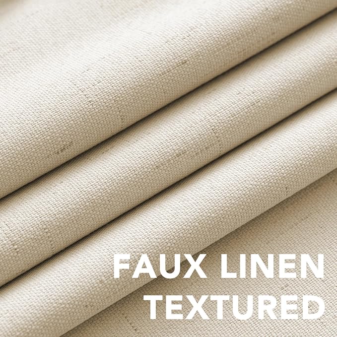 H.VERSAILTEX Blackout Curtains Linen Curtains 120 inches Long 100% Black Out - Image 4