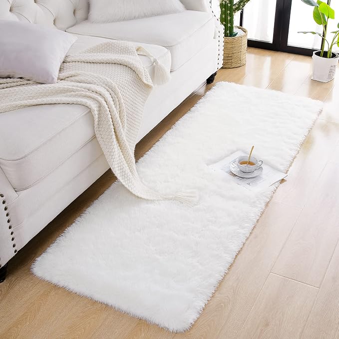 Chicrug Soft Runner Rug for Bedroom Living Room Plush Fluffy Rugs 2x6 | Shag - Image 4
