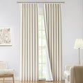 Vision Home Natural Pinch Pleated Full Blackout Curtains Linen Blended Room by VisionHome
