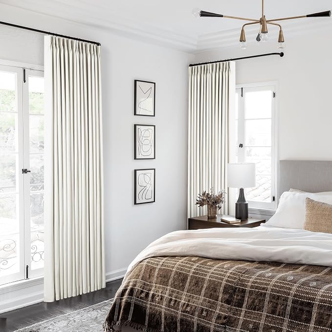 Natural Linen Pinch Pleated Full Blackout Curtains 94 Inch Long 2 Panels | - Image 4