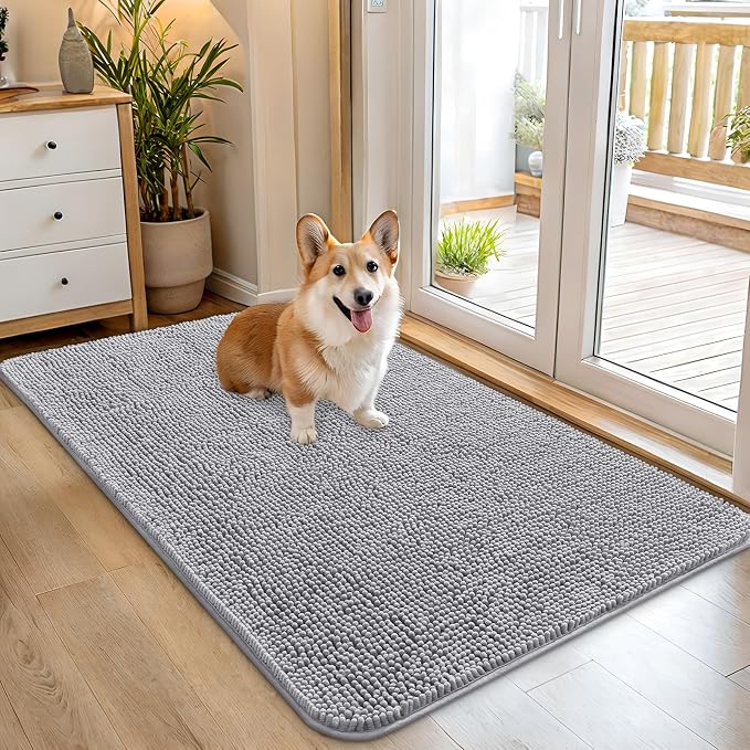 OLANLY Dog Door Mat for Muddy Paws 45x27, Super Absorbent Chenille Mud Mat | by OLANLY
