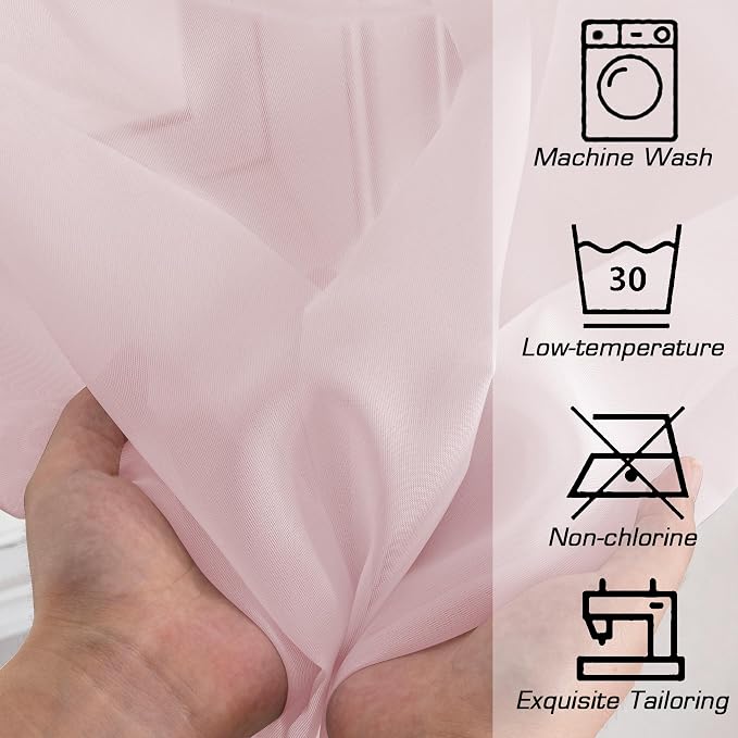 Sheer Curtain 72 Inches Long 2 Panels Set, Elegant Airy Transparent Rod Pocket - Image 5