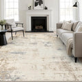 9x12 Area Rug Living Room: Modern Washable Soft Carpet Beige Brown | by FXRHLP