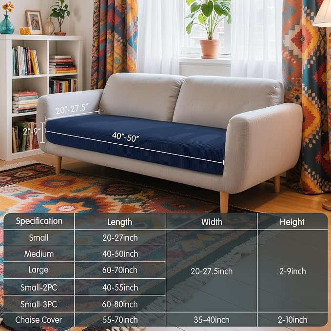 Hokway Couch Cushion Covers Stretch Cushion Covers Sofa Seat Cushion Slipcover - Image 3