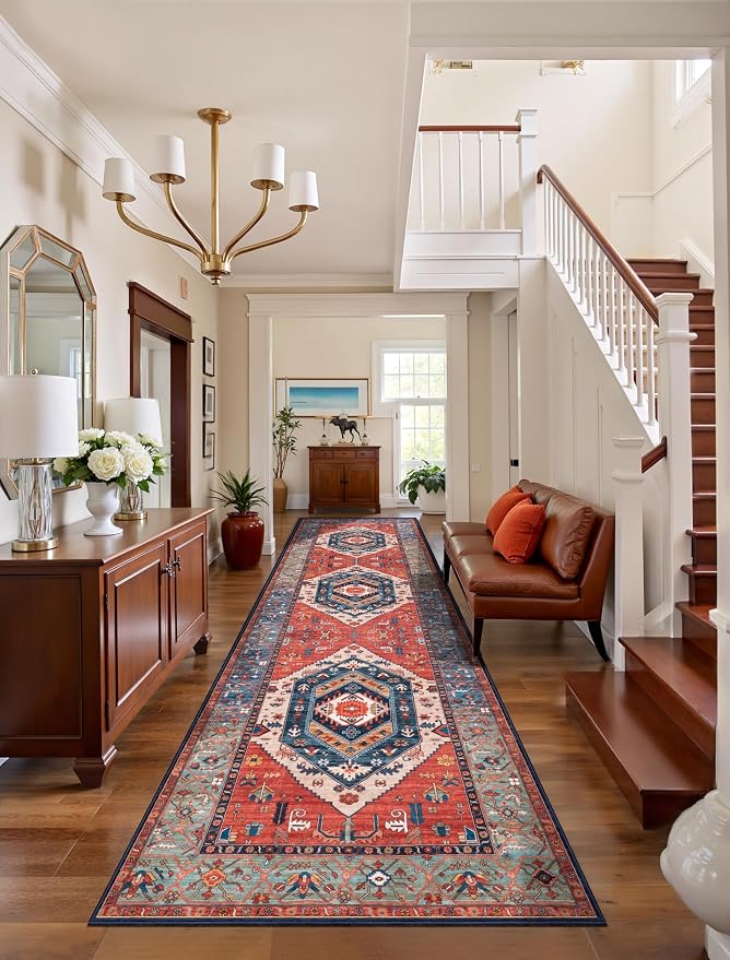 SERISSA 3x8 Washable Non Slip Boho Runner Rug by SERISSAHomeDecorCollection