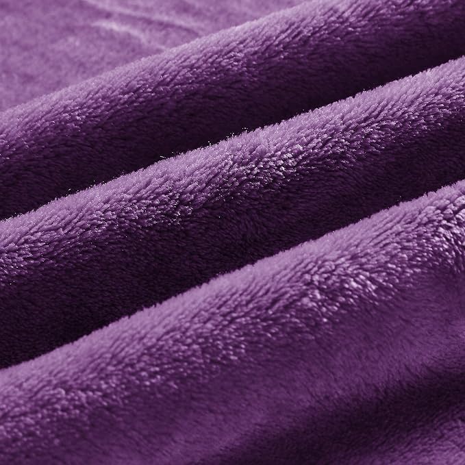 BEDELITE Fleece Blanket Soft Plush Queen Size Bed Blanket Purple 90"x90" | - Image 6
