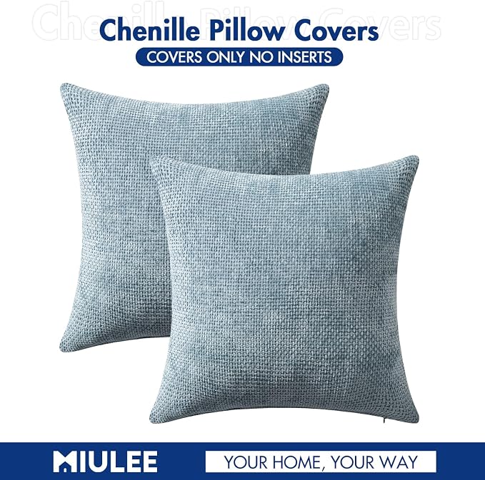 MIULEE Decorative Couch Throw Pillow Covers 16x16 Inch Coastal Blue 2 Pack | - Image 7