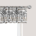 Ambesonne Modern Window Valance Pack of 2, Coffee Beans with Ornamental Words Ethiopians Pattern, Rod Pocket Curtain Valances for Kitchen Bedroom, 42" X 12", Sand Brown Black