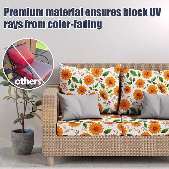 8Pcs Outdoor Cushion Covers, Stretch Patio Furniture Couch Chair Slipcovers | - Image 3