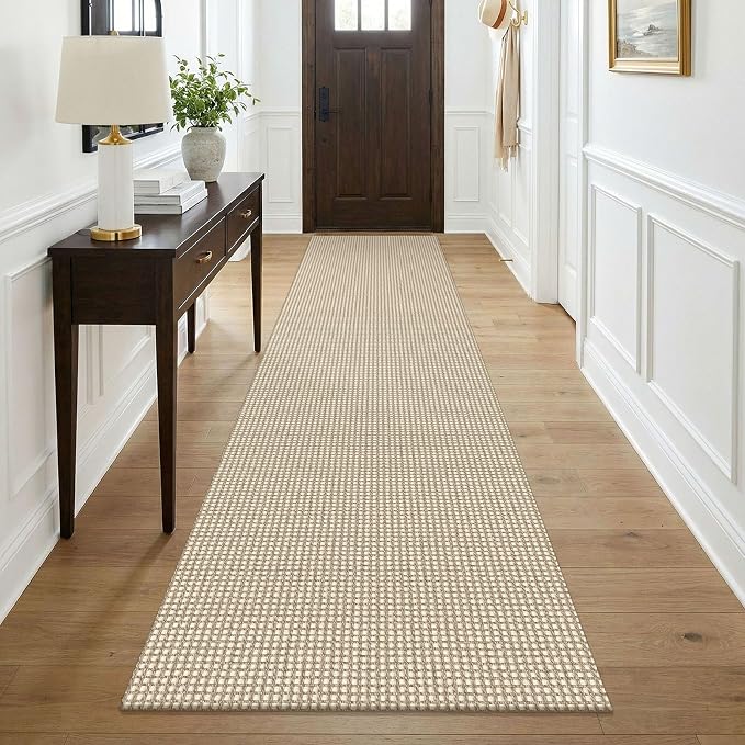 KOZYFLY Cotton Runners for Hallway 3x9, Wide Washable Runner Rug, Woven Non by KOZYFLY