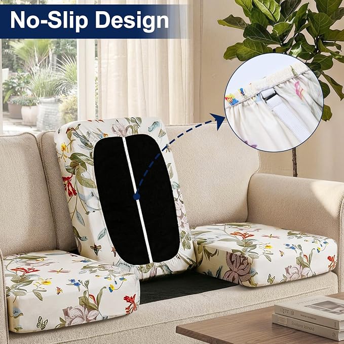 Smiry Waterproof Patio Cushion Covers, Stretch Outdoor Furniture Covers | Couch - Image 4