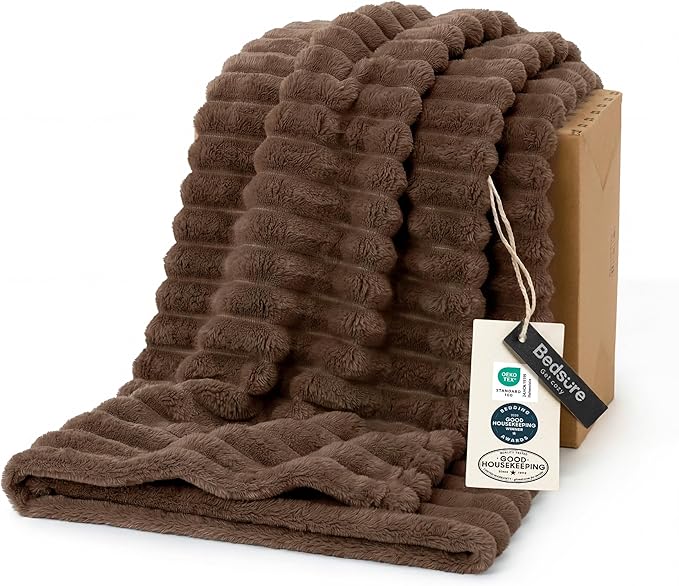 Bedsure Soft Twin Blanket for Bed Decor Gifts Brown 60"x80" | Birthday Gifts by Unknown
