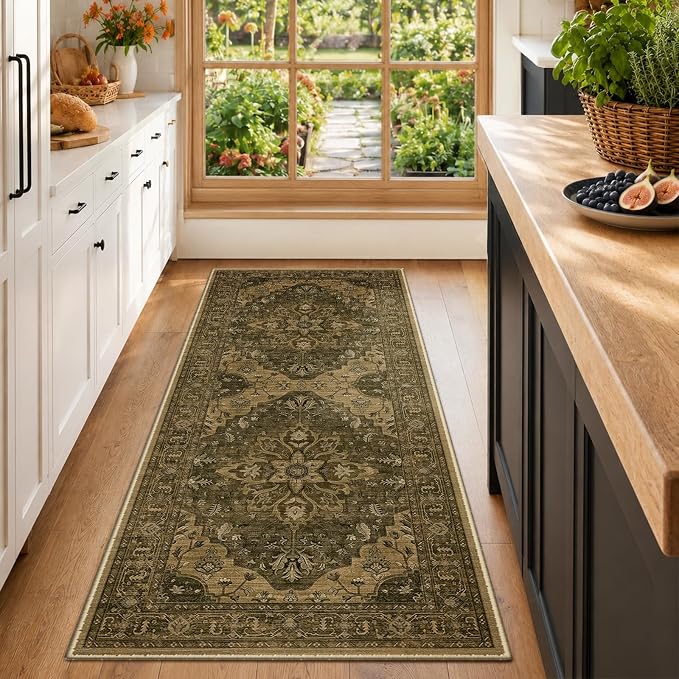 RELEANY Washable Area Rug, Runner 2'x6', Water Repellent, Pet Friendly by RELEANY
