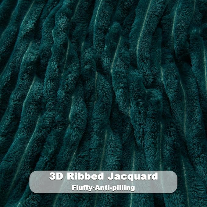 NEWCOSPLAY Fleece Ribbed Cozy Throw Blanket - Image 5