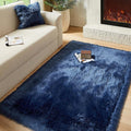 AMTOVO Faux Fur Sheepskin Rug for Living Room, 4 x 6 ft Dark Blue Fluffy Area by AMTOVO