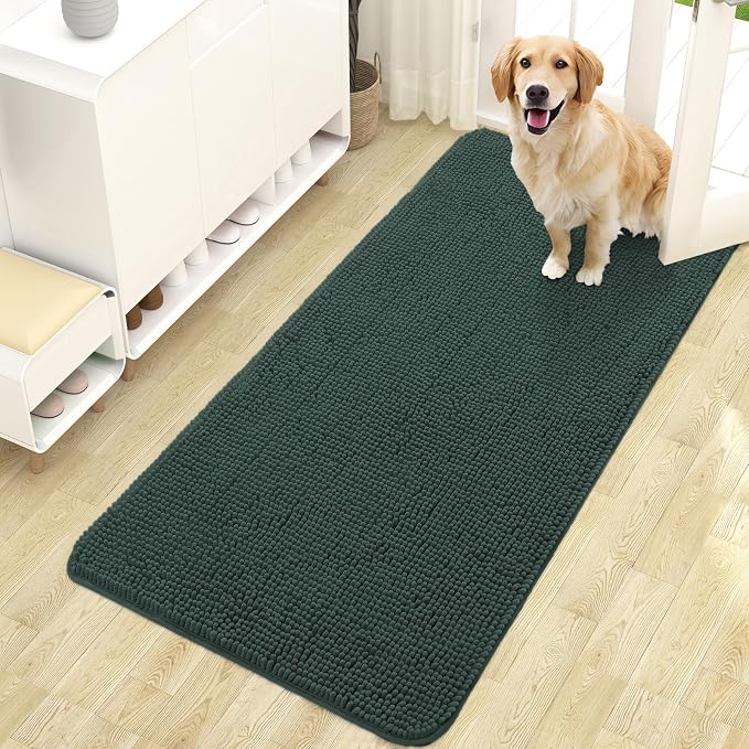 OLANLY Dog Door Mat for Muddy Paws 47x24, Super Absorbent Chenille Mud Mat | by OLANLY