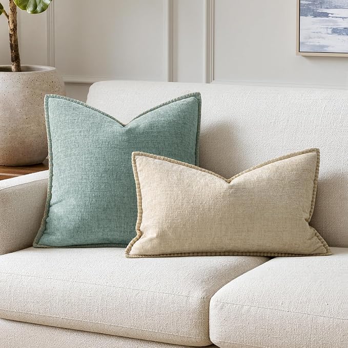 MIULEE Decorative Lumbar Throw Pillow Covers 12x20 Inch Beige 2 Pack | Neutral - Image 5