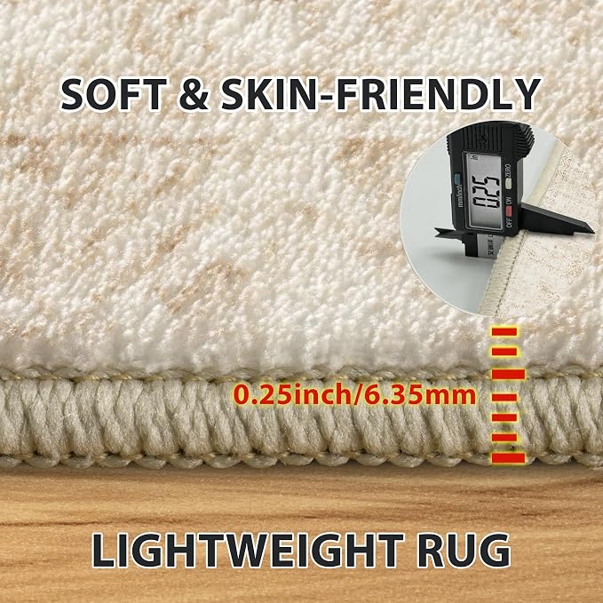 Aelenmu 6x9 Area Rugs for Living Room Washable Bedroom Dining Room Beige | - Image 6