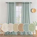 MIULEE Sea Green Linen Curtains 52x108 Inch Long by MIULEE