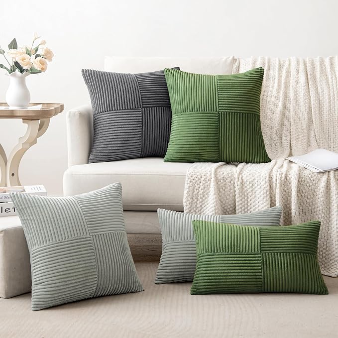 MIULEE Moss Green Decorative Throw Pillow Covers - Image 5