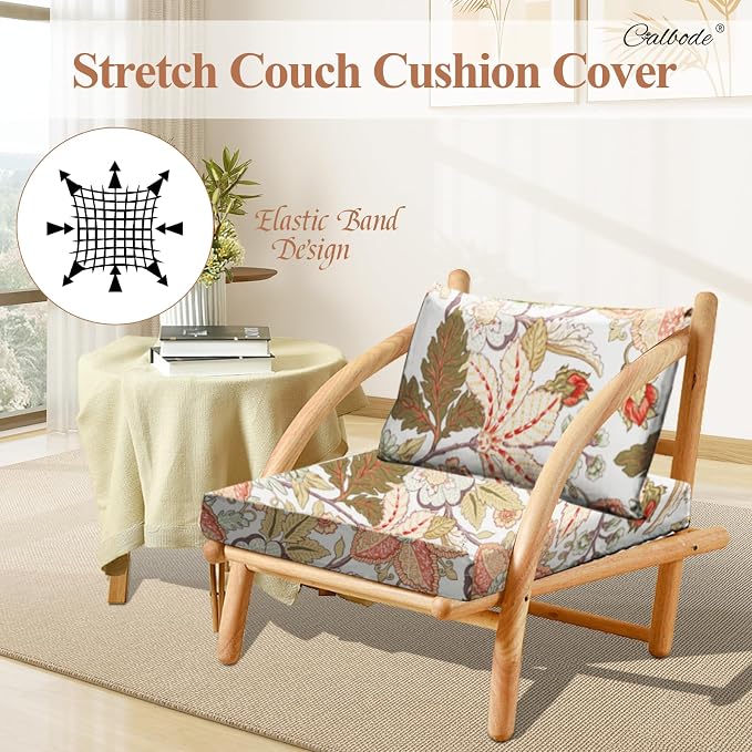 CALBODE 12Pcs High Elastic Digitally Printed Sofa Seat Cushion Cover, Soft & - Image 3