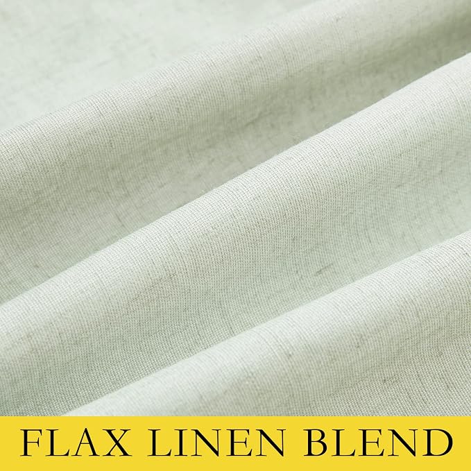 NICETOWN Light Green Linen Kitchen Draperies Completely Shaded, Privacy - Image 8