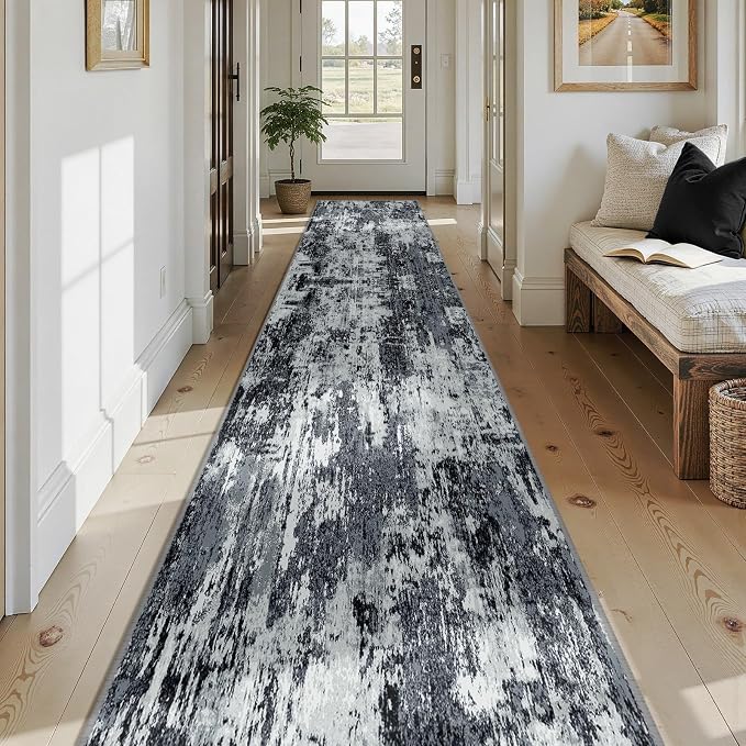 RELEANY Washable Runner 2'6"x14' Abstract Area Rug - Image 2