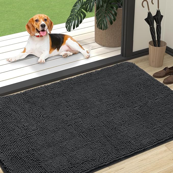 OLANLY Dog Door Mat for Muddy Paws 47x32, Super Absorbent Chenille Mud Mat | by OLANLY