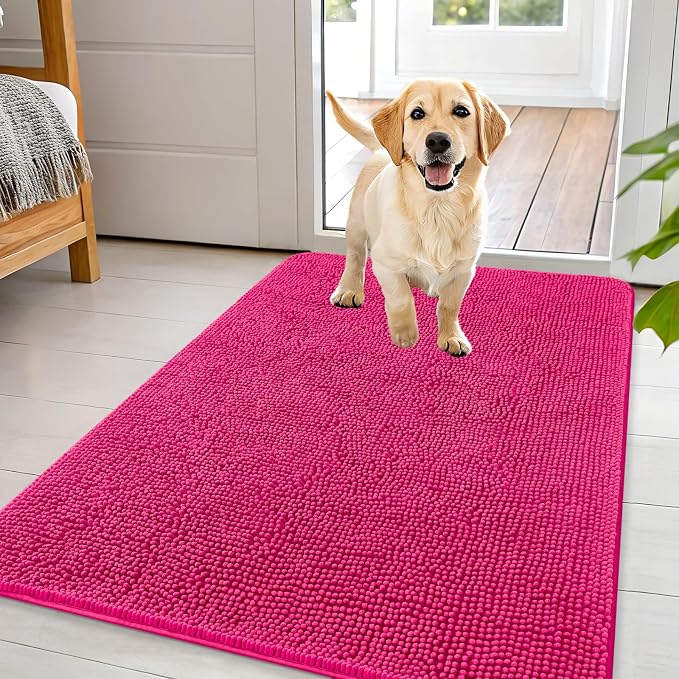 OLANLY Dog Door Mat for Muddy Paws 44x32, Super Absorbent Chenille Mud Mat | by OLANLY