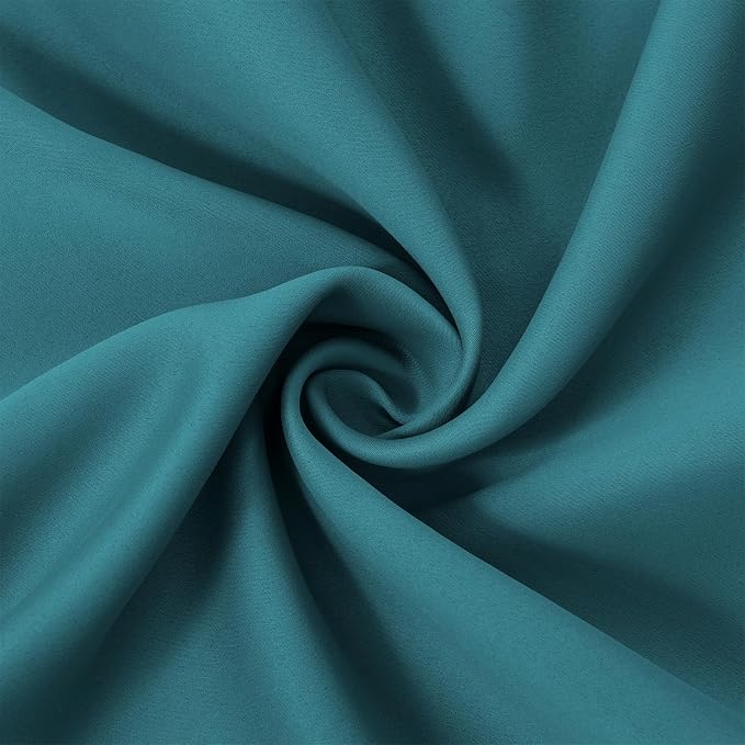 Sea Teal Thermal Blackout Curtains/52 x 72 Inch/Set of 2 Panels Room Darkening - Image 5