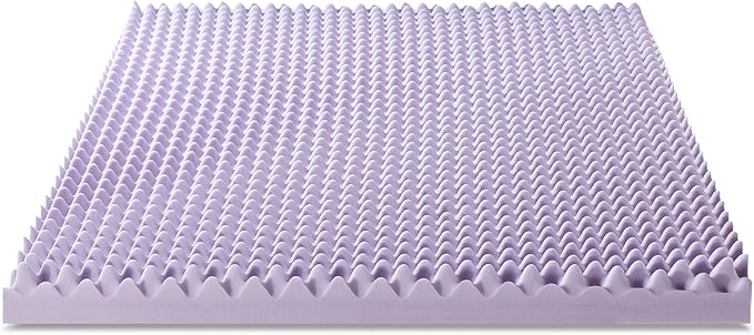 Best Price Mattress 4 Inch Egg Crate Memory Foam Mattress Topper with Soothing Lavender Infusion, CertiPUR-US Certified, Dorm Essentials, King