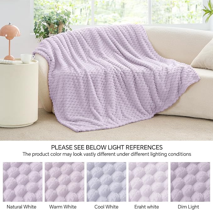 BEDELITE Lavender Twin Blanket for Couch, Soft Cozy Gifts for Women, 60*80 | 3D - Image 8