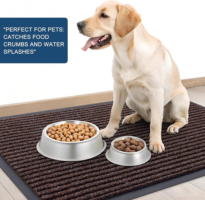OLANLY 2-Pack Front Door Mats 33x21, Waterproof Heavy-Duty Doormats | Tan - Image 6