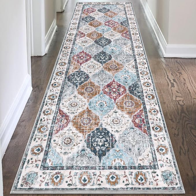 HEBE Hallway Runner Rug 2'8''x8', Washable Non Slip Kitchen Rug Runner | Soft - Image 7