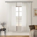 Natural 72 Inch Pinch Pleated Linen Semi Sheer Curtains 2 Panels W40xL72 | by Twodrapes