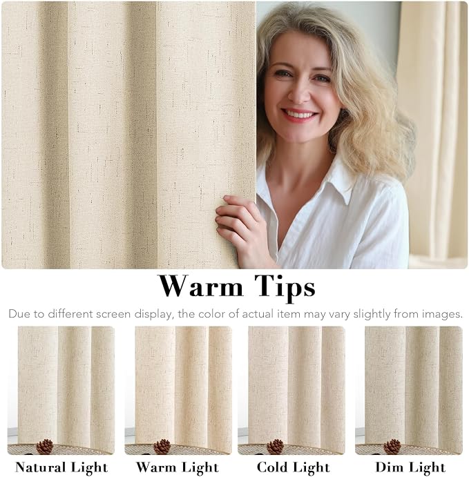 H.VERSAILTEX Blackout Curtains Linen Curtains 120 inches Long 100% Black Out - Image 5