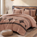 MaiRêve Embroidery Queen Size Comforter Set Dusty Pink, Boho Farmhouse Western Bedding Set 7 Pieces, All Season Bed in A Bag Comforter Set with Sheets, Pillowcases & Shams
