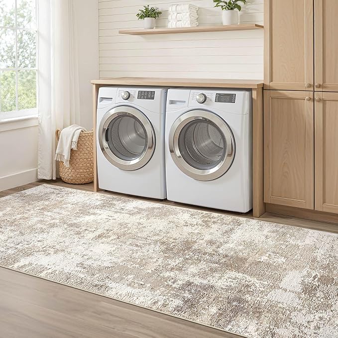 LOONGRUG Runner Rug 2x6 Washable Non-Slip Kitchen Neutral Modern Rug | Abstract - Image 7