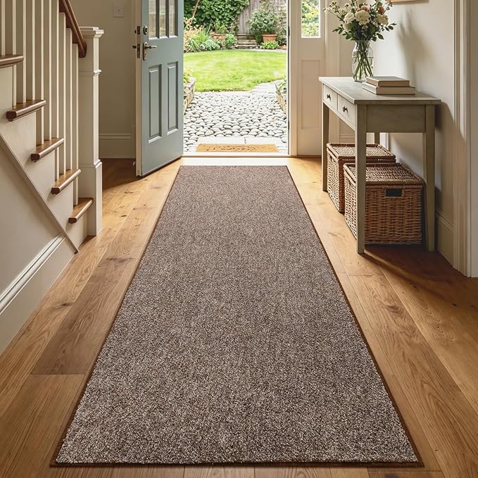 2x8 Coffee/White Runner Rug Washable Non-Slip - Image 2