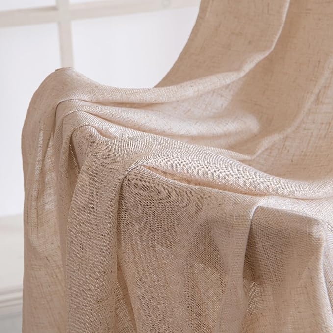 MIULEE Natural Beige Linen Curtains 52x96 Inch Long - Image 6